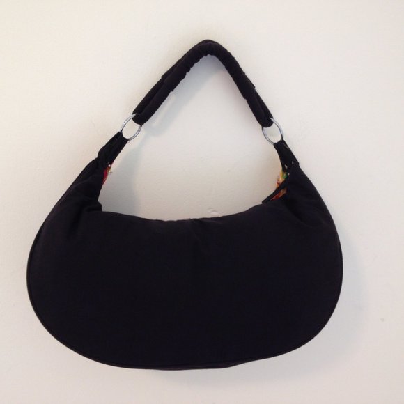 Patchwork Beaded Purse from India Black Hobo Bag - Picture 2 of 6